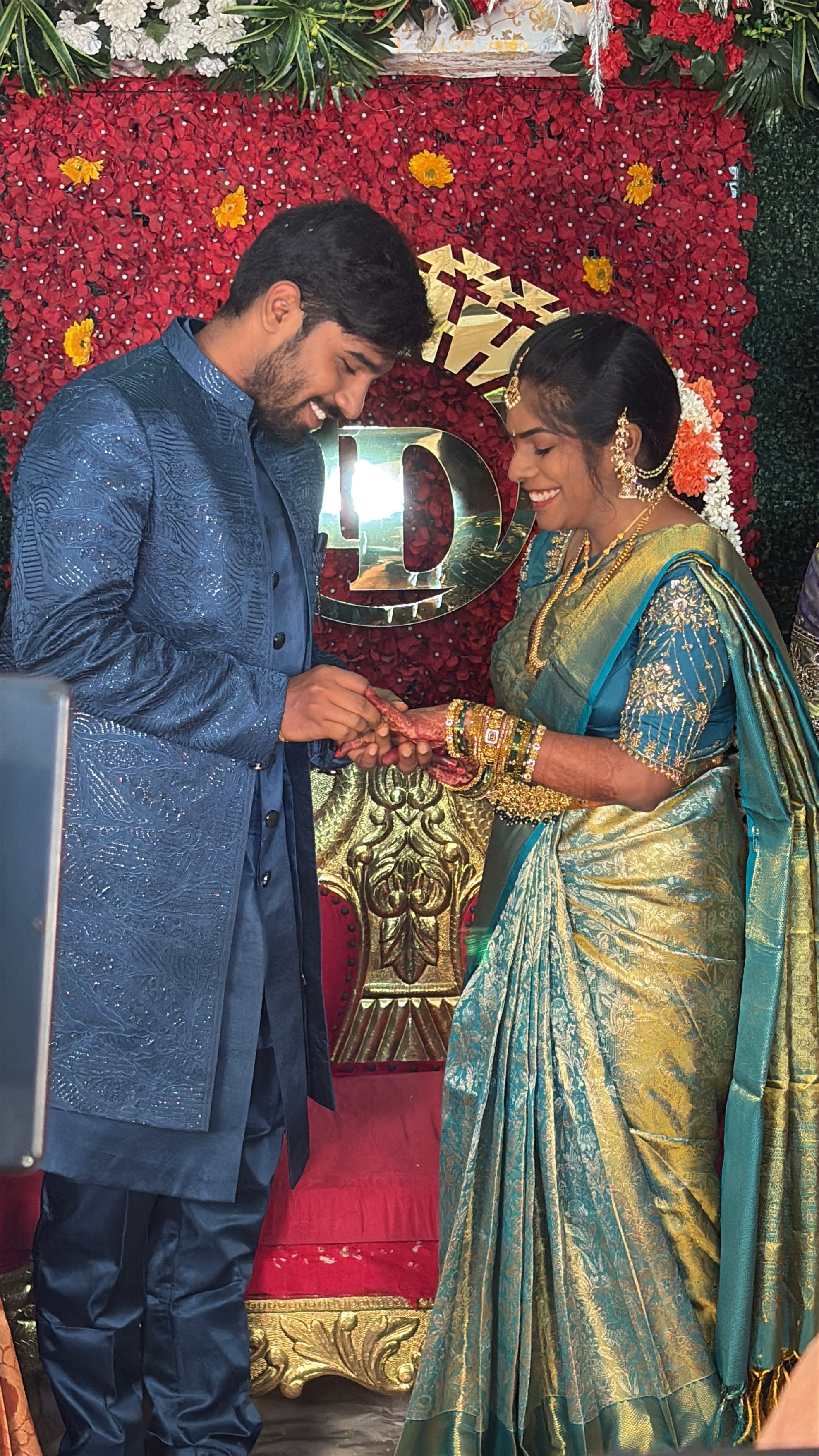 Indira and me celebrating our engagement